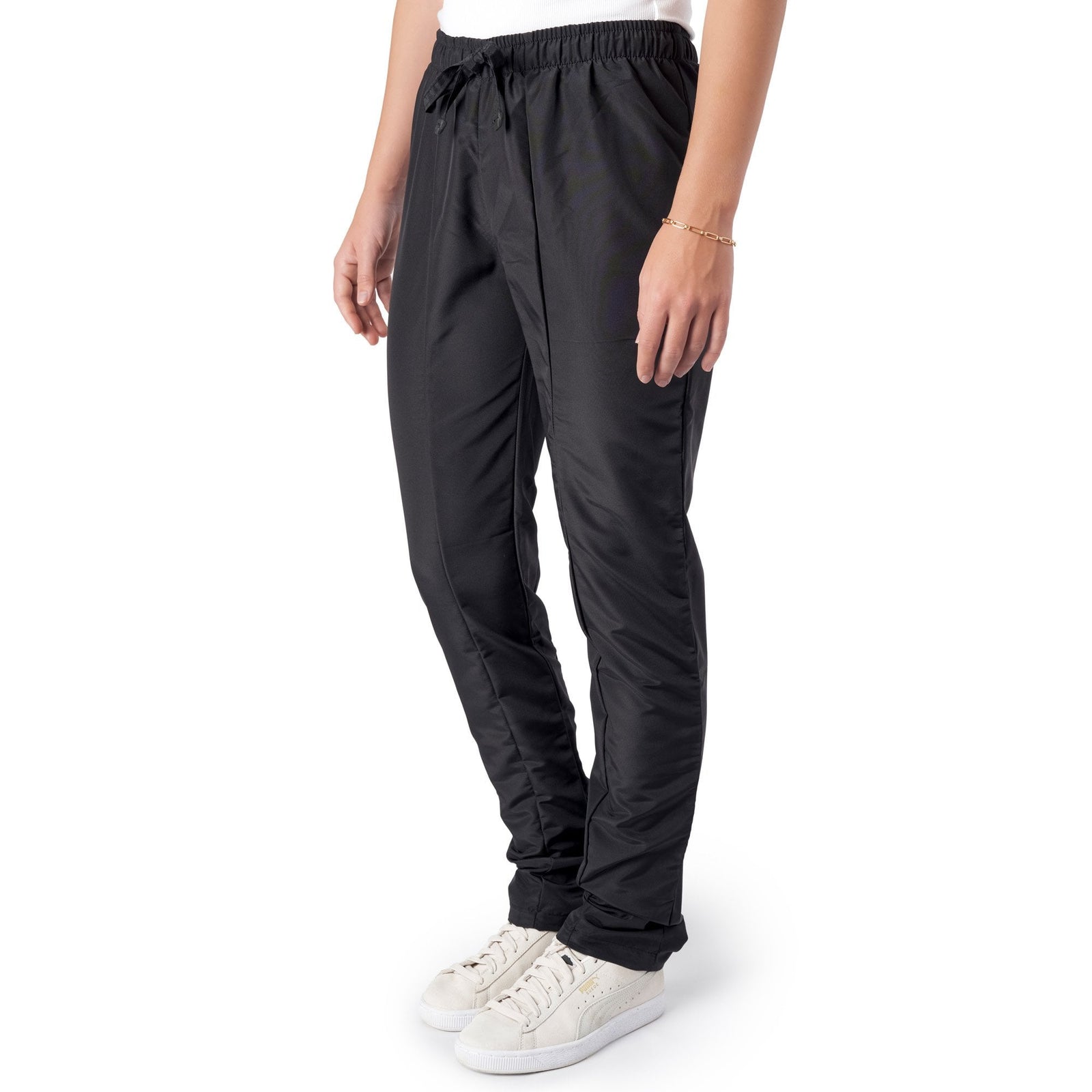 Stylish Straight-Legged Two-Tone Trousers Black