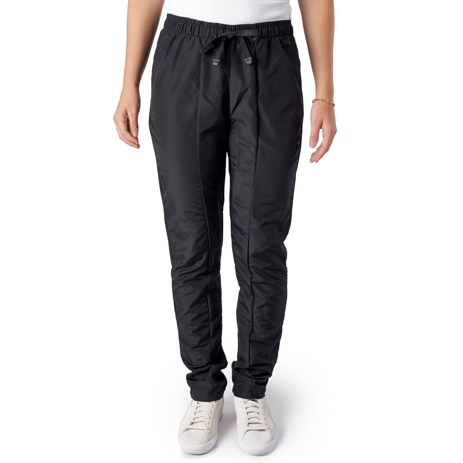 Stylish Straight-Legged Two-Tone Trousers Black