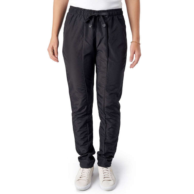 Stylish Straight-Legged Two-Tone Trousers Black