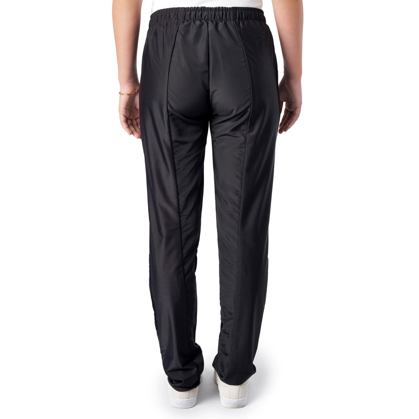 Stylish Straight-Legged Two-Tone Trousers Black