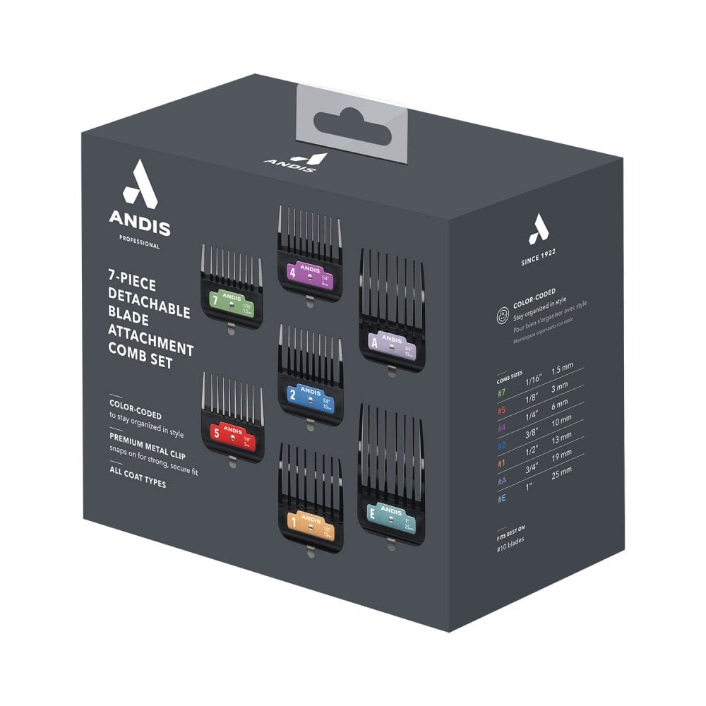 Andis 7-Piece Detachable Blade Attachment Comb Set