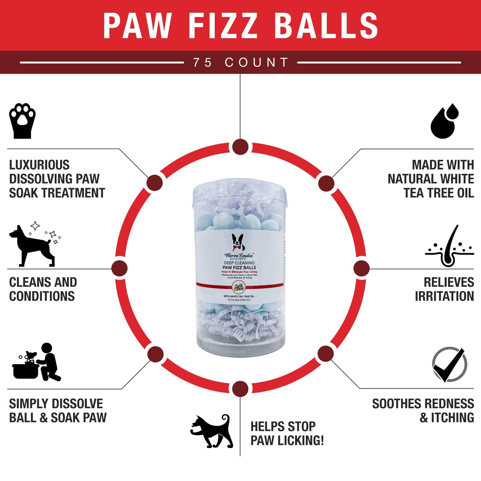Warren London Deep Cleaning Paw Fizz Balls