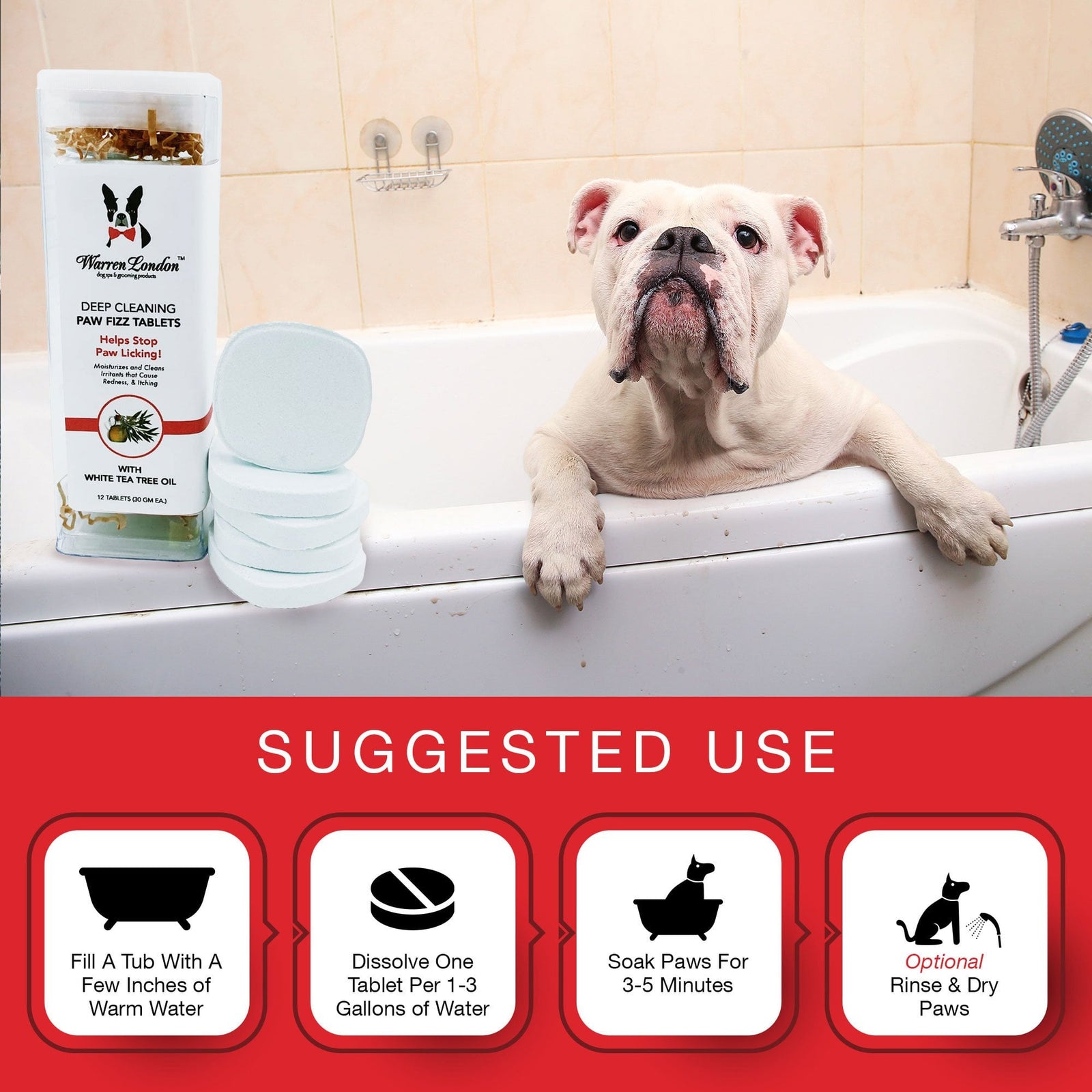 Warren London Deep Cleaning Paw Fizz Tablets