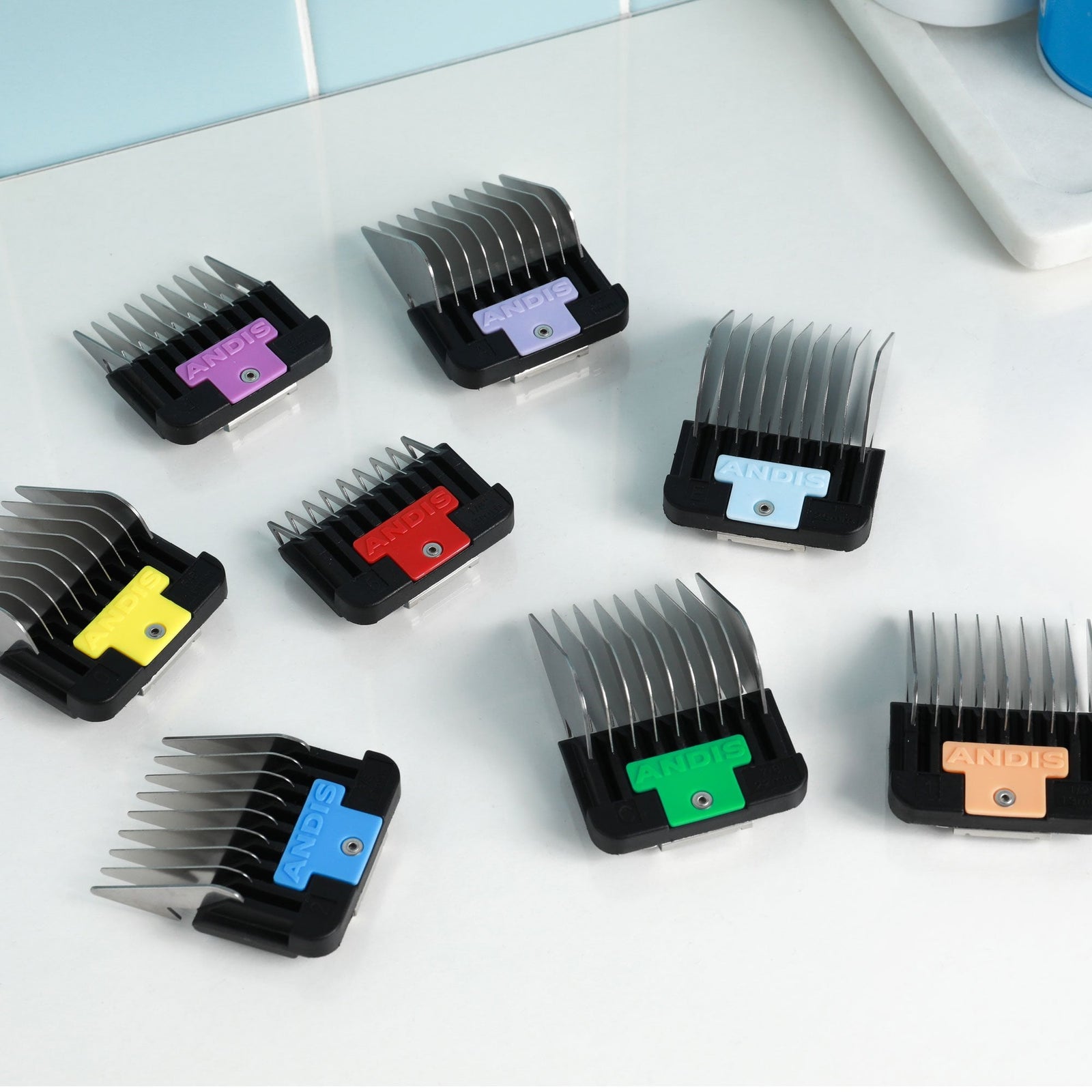 Andis Universal Stainless Steel Attachment Combs - 8 Piece Set