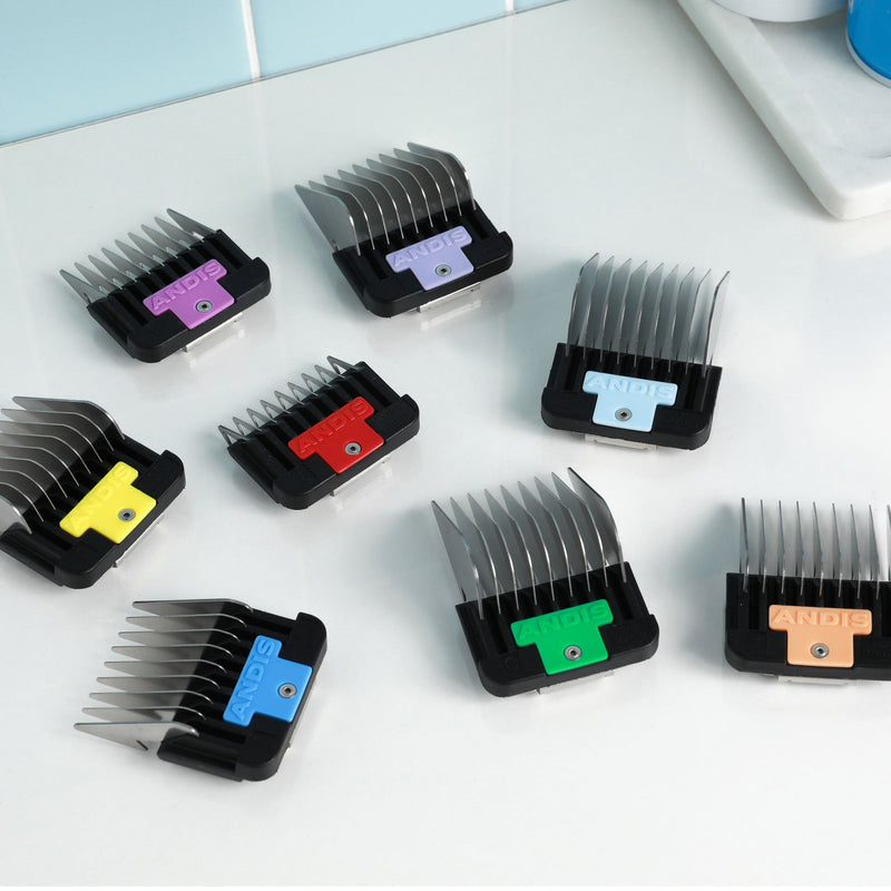 Andis Universal Stainless Steel Attachment Combs - 8 Piece Set
