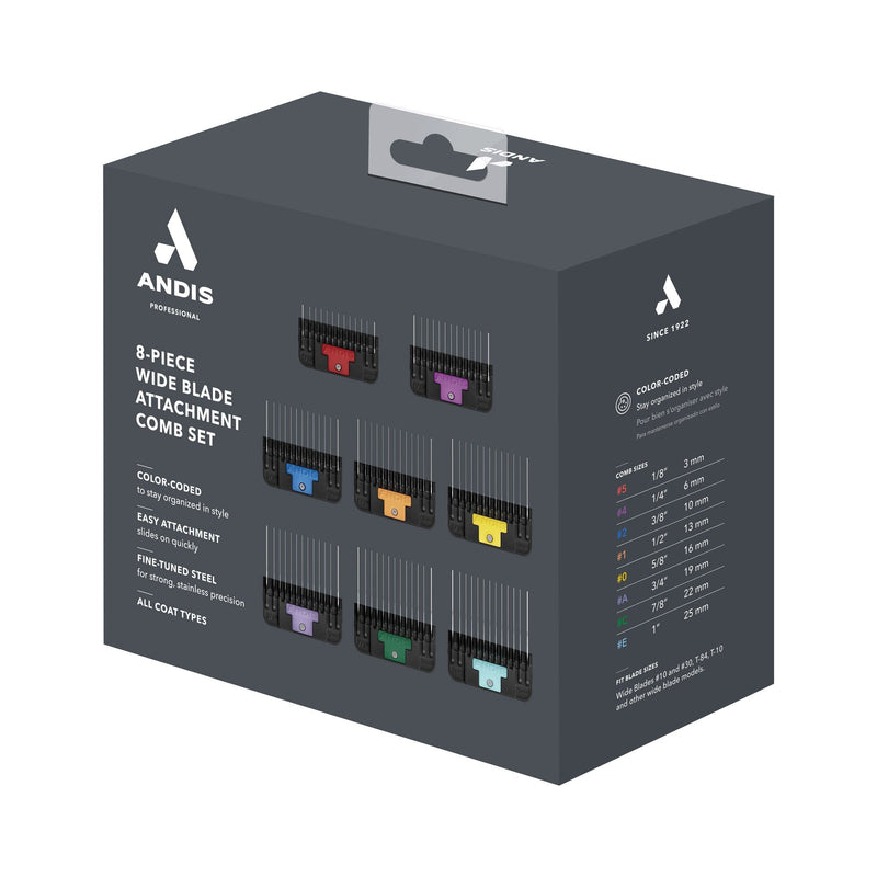Andis 8 Piece Wide Blade Attachment Comb Set