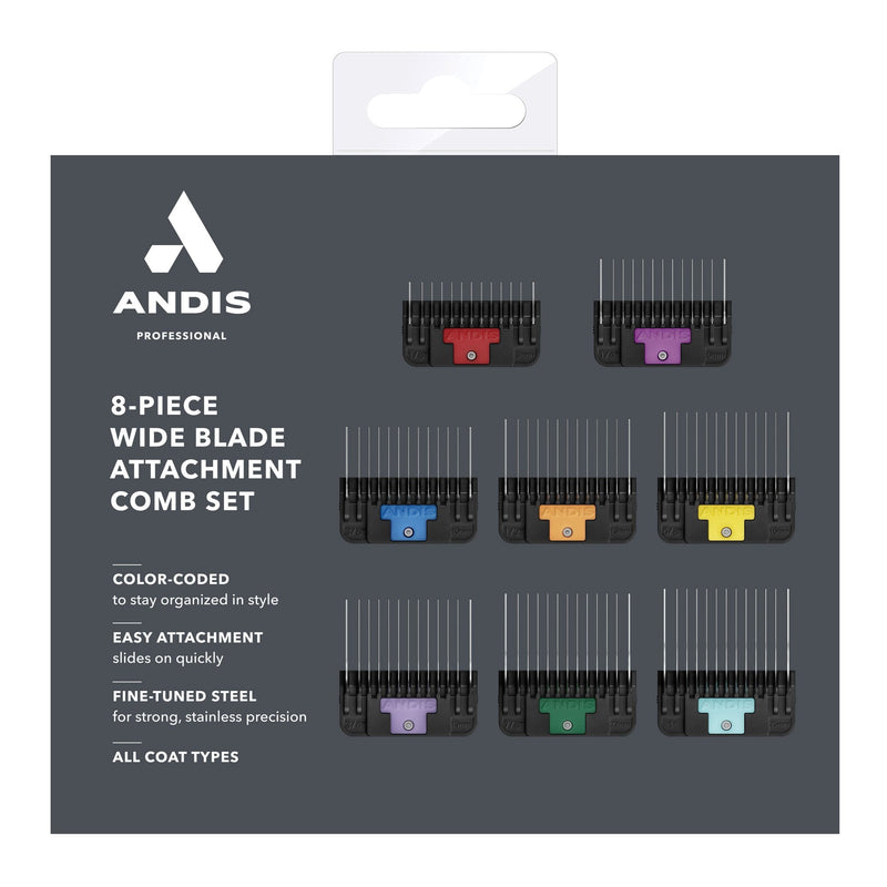 Andis 8 Piece Wide Blade Attachment Comb Set