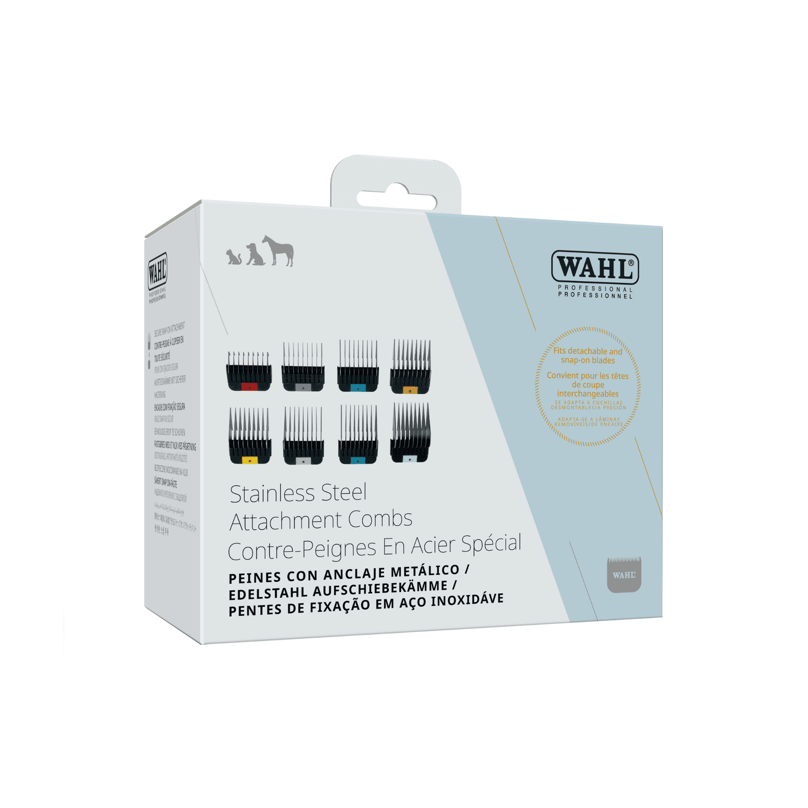 Wahl Stainless Steel Detachable Attachment Combs - 8 Piece Set