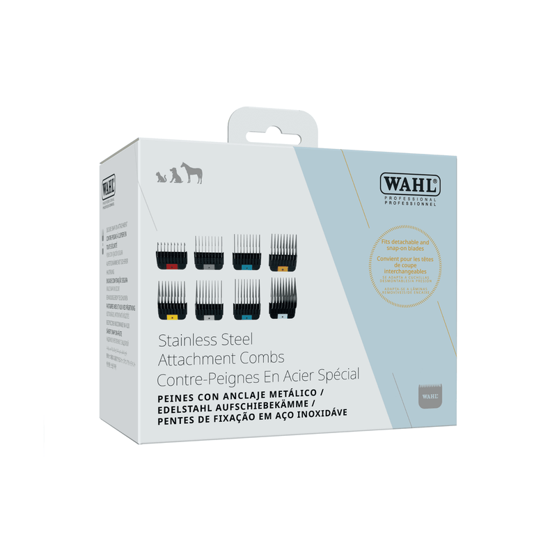 Wahl Stainless Steel Detachable Attachment Combs - 8 Piece Set