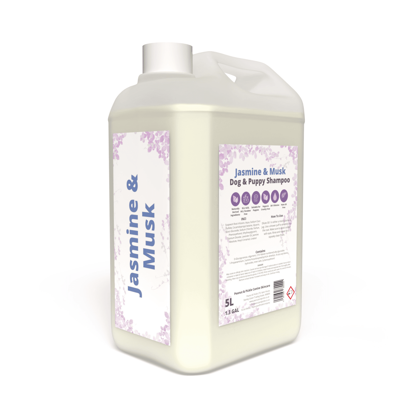 Peanut & Pickle Jasmine And Musk Dog & Puppy Deodorising Shampoo - 5L