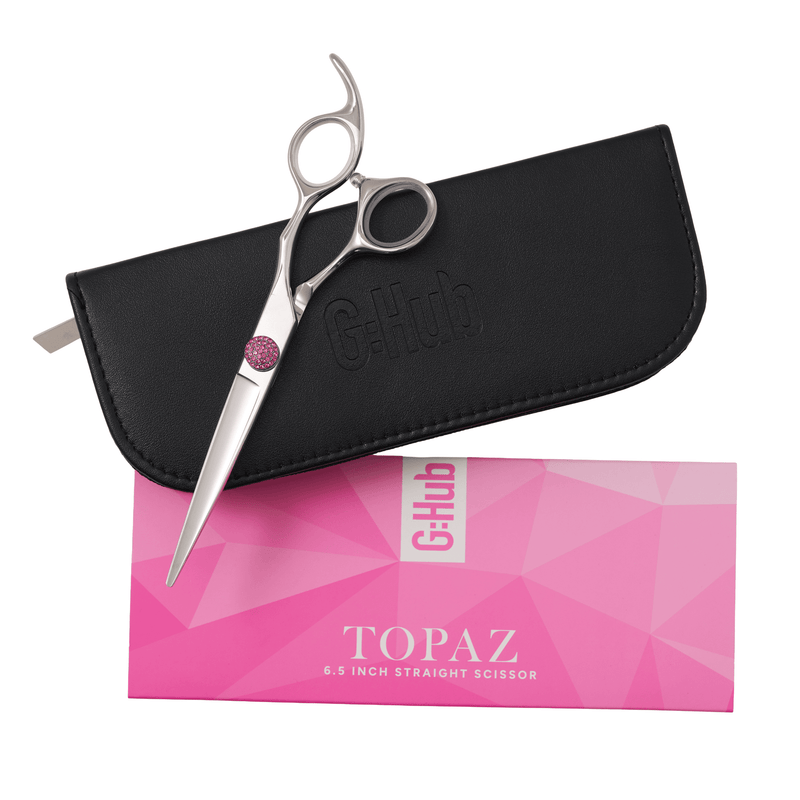 Groomers Topaz Pink 6.5" Straight Scissors
