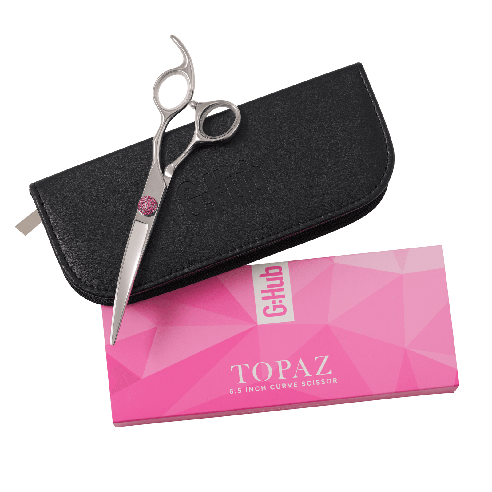 Groomers Topaz Pink 6.5" Curved Scissors