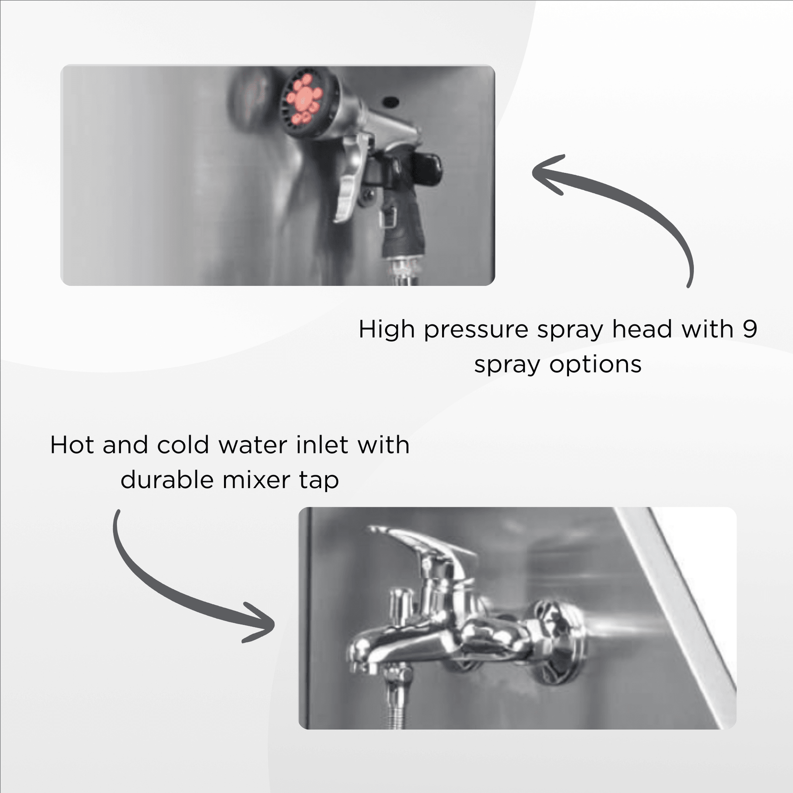 XPower Small Stainless Steel Bath