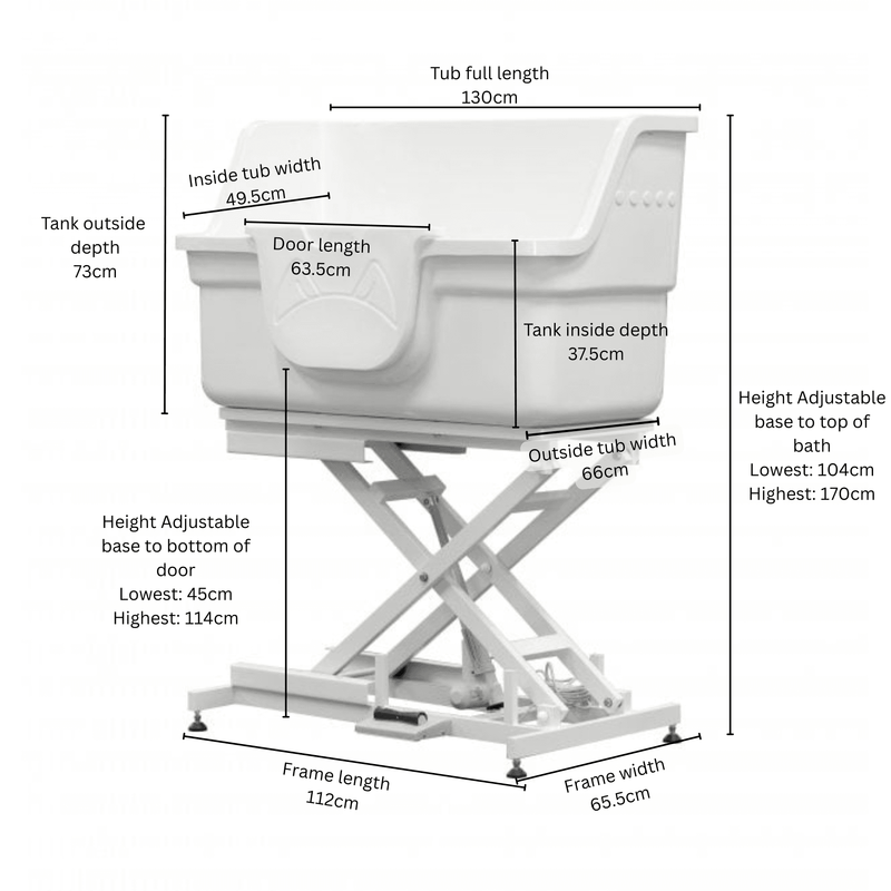 Groomers Elite Electric Fibreglass Bath - Large 130cm