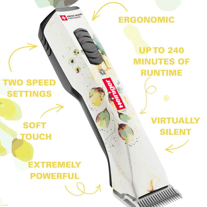 Heiniger Opal Floral Clipper With Two Batteries
